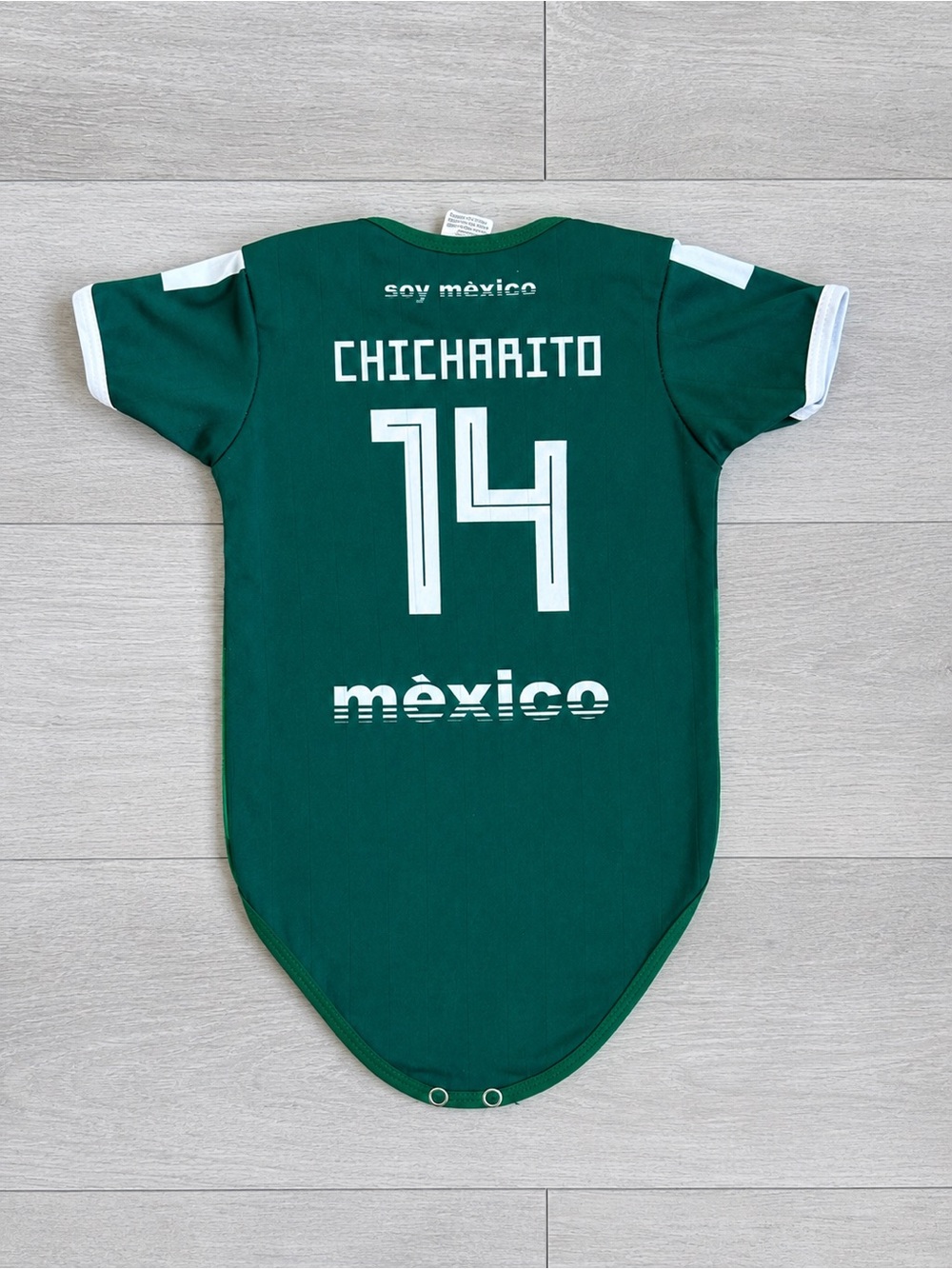 Mexico Baby Bodysuit 6-12M Green Chicharito #14 Soccer Jersey